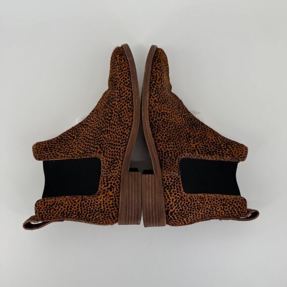 Madewell Womans Boot Ainsley Chelsea Spotted Calf Hair Size 7 Leopard Pony Flaw - Picture 7 of 12